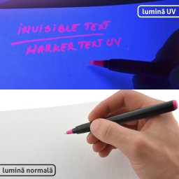 Marker permanent invizibil cu cerneala rosie, vizibila la lumina UV