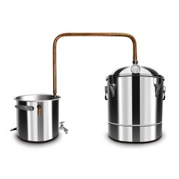 Aparat de distilare din inox 50L cu serpentina din cupru, set complet