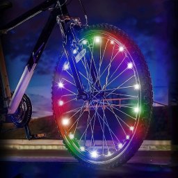 Lumini LED decorative pentru spitele bicicletei, 20 microLED colorate, fir 2 m