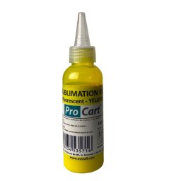 Cerneala de sublimare fluorescenta galben neon, 100 ml, Procart (UV Blacklight)