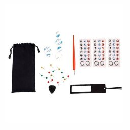 Kit complet 27 accesorii pentru harta razuibila a lumii, stickere, ace si husa