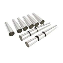 Set 12 forme conice din otel inoxidabil pentru rulouri si cornulete (10 cm)