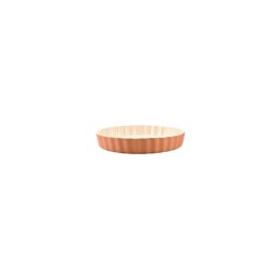 Tava rotunda din lut pentru tort, 30 cm, glazura alba la interior