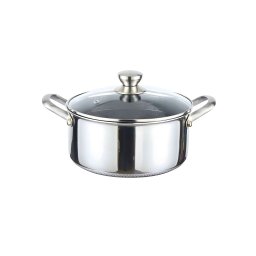 Caserola din otel inoxidabil 28 cm, 7L cu capac din sticla, pentru inductie