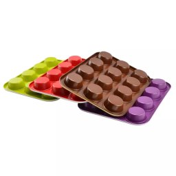 Tava pentru briose 12 forme, aluminiu cu strat ceramic antiaderent Perfect Home