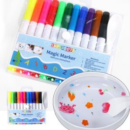 Set 11 markere magice pentru desen pe apa cu lingurita ceramica, non-toxice