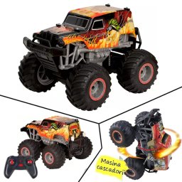 Masina cu telecomanda off-road pentru cascadorii, rotire verticala 360°, flacari