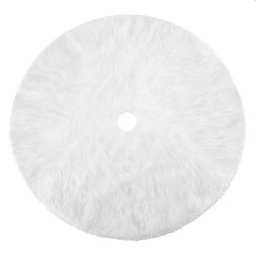 Fusta pentru brad de Craciun din blanita alba, pufoasa, 120 cm, tip zapada