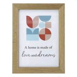 Rama foto 10x15 cm din lemn natur, design clasic, pentru birou sau perete