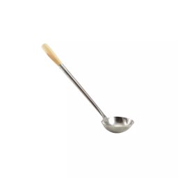 Lingura de servit din inox cu maner din lemn, capacitate 250 ml, 51 cm