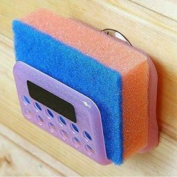 Suport compact pentru burete de vase, din plastic, pentru chiuveta (Perfect Home)