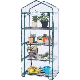 Mini solar vertical de gradina cu 4 niveluri, usa rulou cu fermoar, 160x69x49 cm