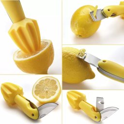 Storcator de lamaie 4 în 1 cu razatoare, decojitor si taietor, inox
