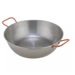 Tigaie adanca pentru paella din otel lustruit, cu manere, 22 cm