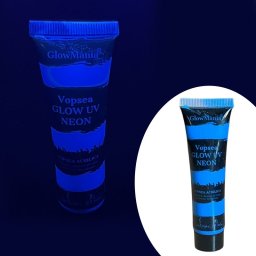 Vopsea UV neon albastra pentru body painting, non-toxica, 25 ml GlowMania
