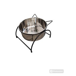 Bol pentru caini cu suport stabil, 16 cm, 0,9 L – inox, Viva.z