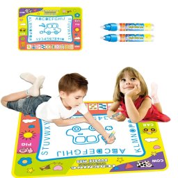 Covoras creativ de desen cu apa reutilizabil 80x60 cm, cu 2 markere magice