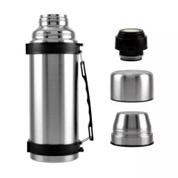 Termos turistic din inox 1100 ml cu 2 pahare, Perfect Home
