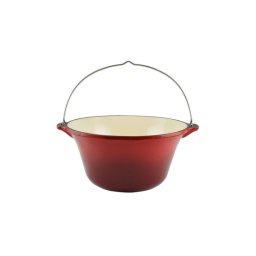 Ceaun din fonta emailata 22 L, 48 cm, pentru gatit la foc deschis