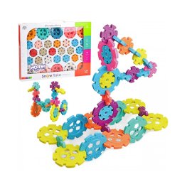 Set de constructie fulgi de zapada multicolor, 120 piese (3D), 3+ ani