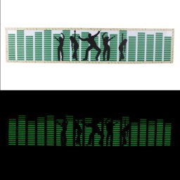 Panou egalizator auto LED Dancing 70x15 cm, senzor de sunet, verde