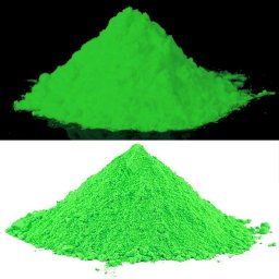 Pigment verde fluorescent UV neon, pudra fina, 100 g pentru vopsele