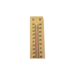 Termometru din lemn 22 cm pentru interior/exterior, cu carlig de agatare