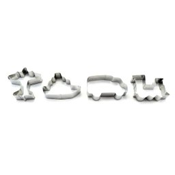 Set forme pentru decupat biscuiti cu vehicule, din otel inoxidabil (4 buc)