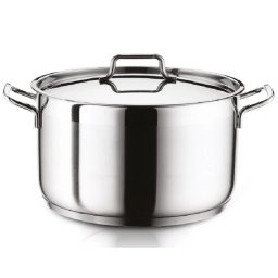 Oala din otel inoxidabil 8,2L, 26 cm, cu capac metalic, compatibila inductie