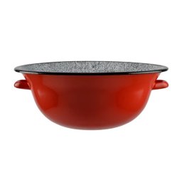 Lighean (vajling) din fier emailat rosu 10 L, cu manere, Perfect Home