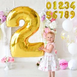 Balon din folie cifra 8 auriu metalizat, gigant 102 cm, pentru aniversari