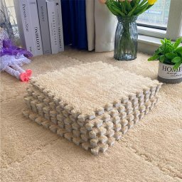 Covoras puzzle pufos din spuma EVA, set 2 piese 61,5x61,5 cm, Light Coffee