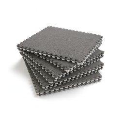 Set 2 covorase puzzle pufose EVA gri, 61,5x61,5 cm, grosime 1,7 cm