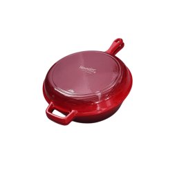 Oala dubla din fonta emailata 2-în-1 cu maner, pentru cuptor, 27 cm