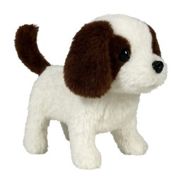 Catelus interactiv de plus pentru copii, merge, latra, codita mobila, 19 cm