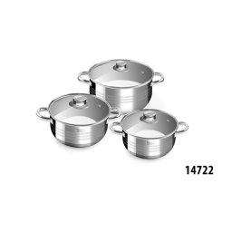Set oale din inox Diamond, 6 piese cu capace din sticla, pentru inductie
