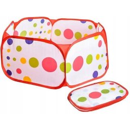 Cort pliabil pentru copii cu buline, multicolor, spatiu de joaca 90 cm (3 ani+)