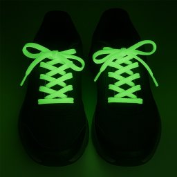 Sireturi fosforescente verzi, textile, 1,25 m – glow in the dark