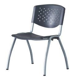 Scaun pentru bucatarie/terasa din PP perforat, gri, cadru metalic, 82 cm