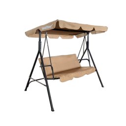Balansoar de gradina Leziter Serenita bej, 3 locuri, acoperis UV, 200 kg