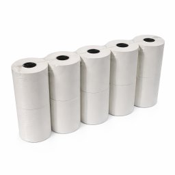 Set 10 role hartie termica pentru casa de marcat 57 mm x 25 m, 48 g/mp