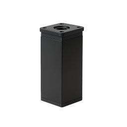 Picior de mobilier Leziter Uni din aluminiu, negru mat, 100 mm, 40x40 mm