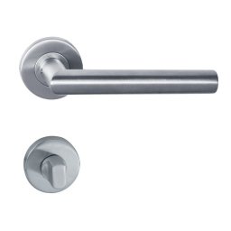Maner usa WC Leziter din inox cu rozeta, set pentru baie si toaleta