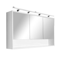 Dulap baie cu oglinda Leziter Luna 120, suspendat, alb, 120x20x67 cm