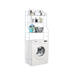 Dulap baie Leziter pentru masina de spalat, alb, cu 3 rafturi metalice