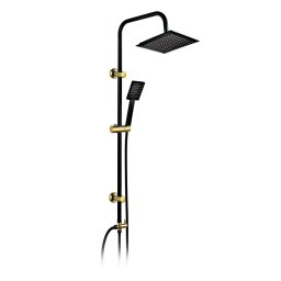 Set de dus Logé Denis 63 negru-auriu, dus ploaie patrat 20x20 cm