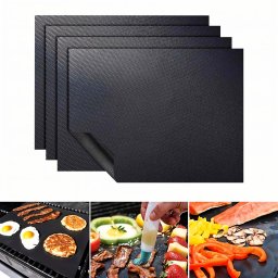 Set 4 tavi din teflon pentru gratar si cuptor Leziter, reutilizabile 300°C