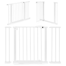 Poarta de siguranta Homelux pentru scari si usi, 74–105 cm, otel alb