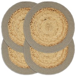 Naproane, 4 buc., natural si gri, 38 cm, iuta si bumbac GartenMobel Dekor