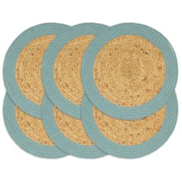 Naproane, 6 buc., natural si verde, 38 cm, iuta si bumbac GartenMobel Dekor
